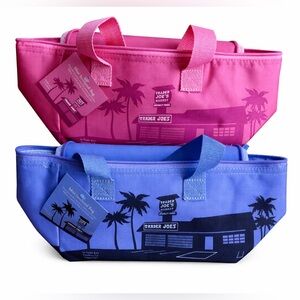 NWT Trader Joe’s Pink and Purple Mini Insulated Tote/ Lunch Bags. Price for Both